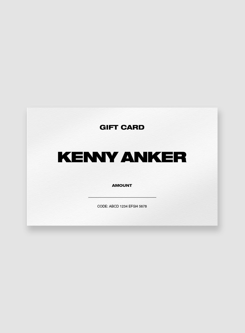 KENNY ANKER GIFTCARD